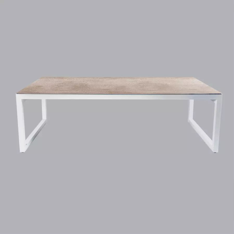 Mesa de jardín 10 personas Aluminio/Cerámica Kore (240 x 120 cm) - Blanco 5
