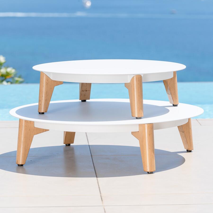Tavolino basso rotonde (P86 cm) Monte Carlo - Bianco 4