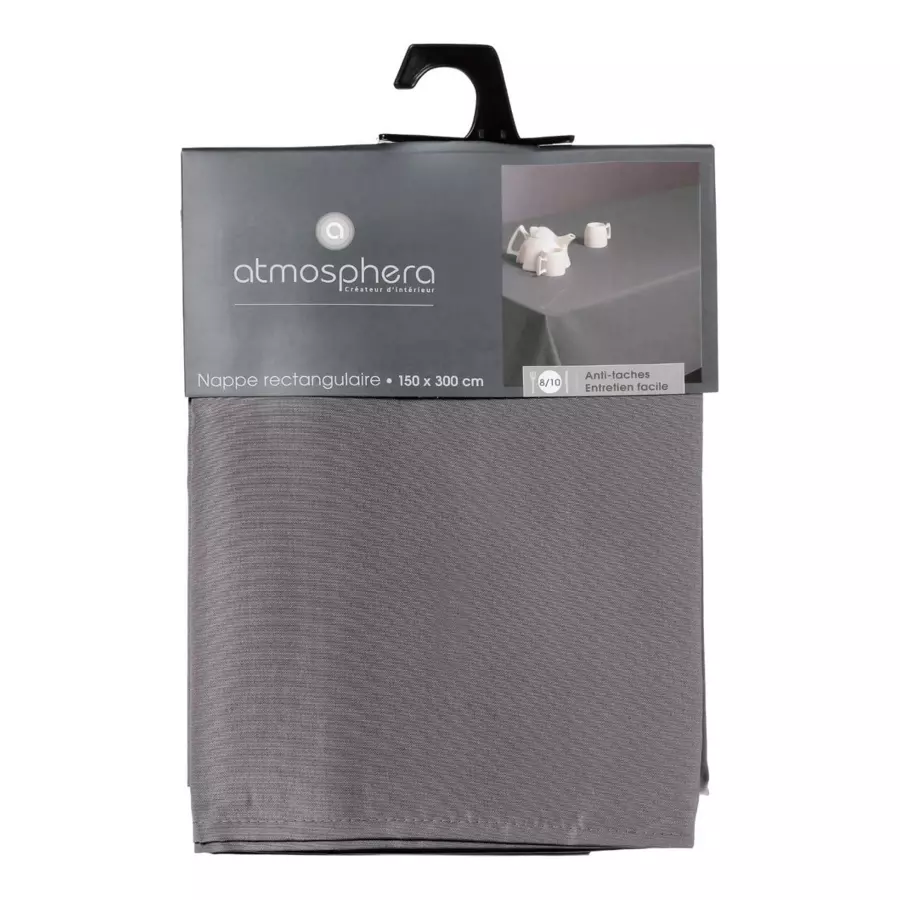 Tovaglia rettangolare antimacchia (L300 cm) Tinta unita Grigio 4