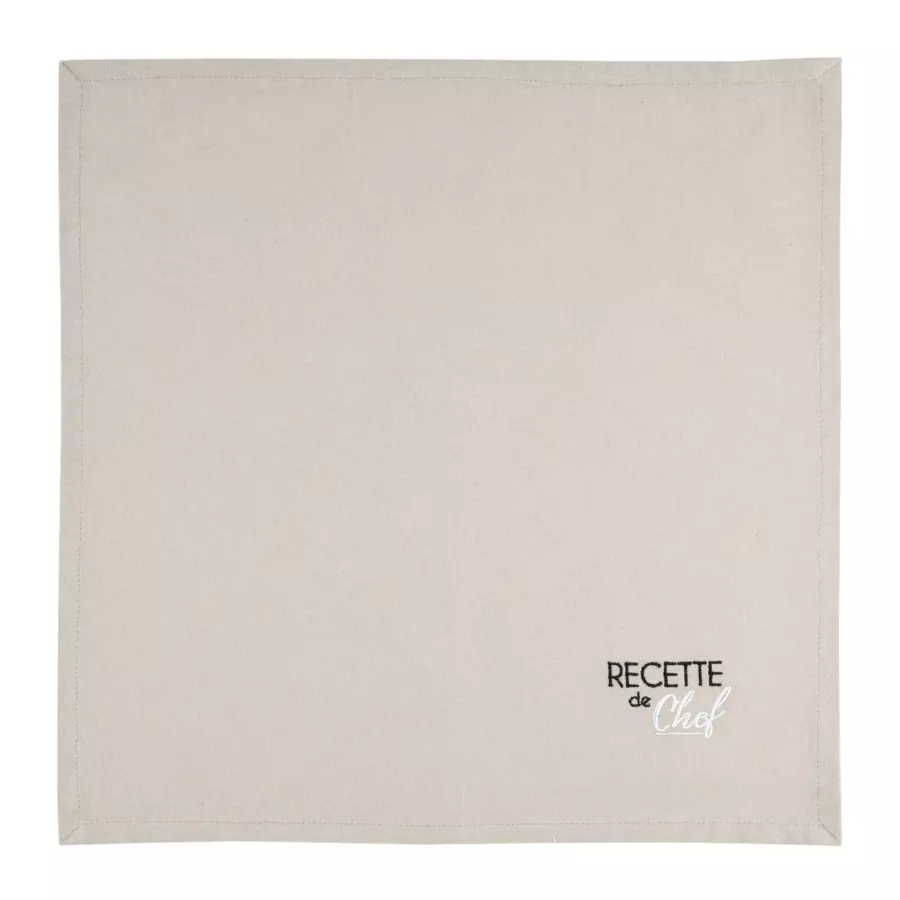 Lot de 2 serviettes coton Duo Beiges 4