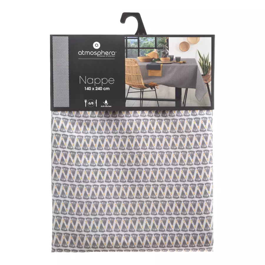 Mantel rectangular anti mancha (L240 cm) Volupt Gris 4