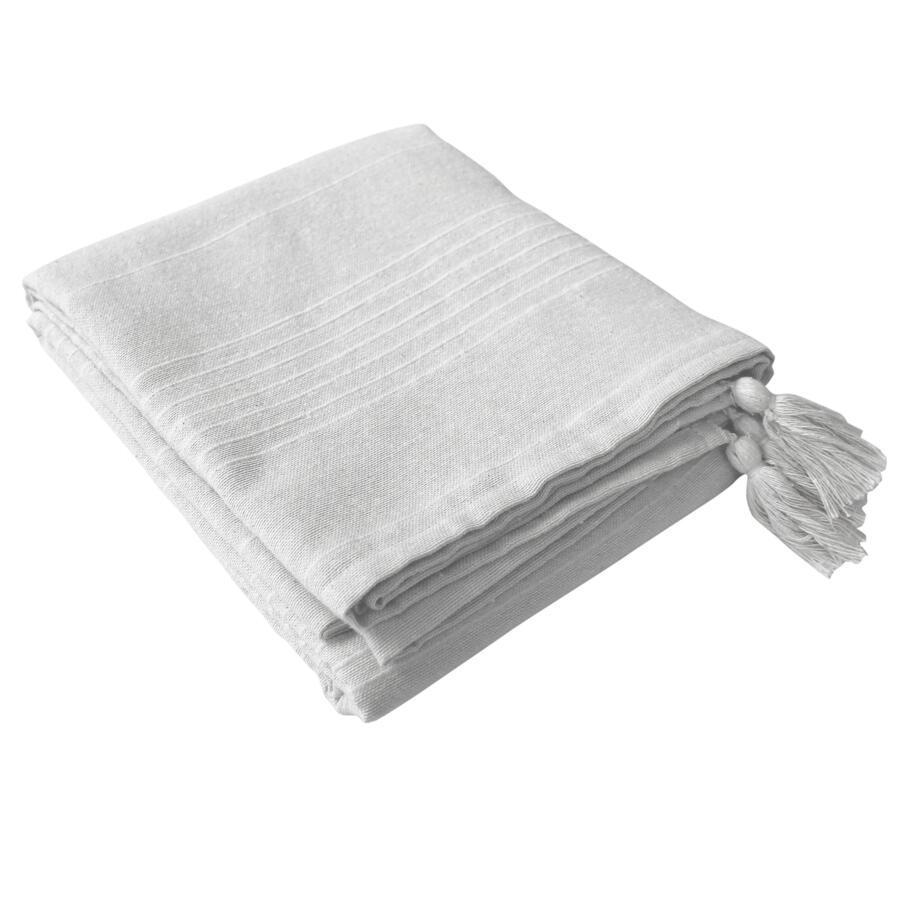Mantel rectangular en algodón reciclado (L240 cm) Bombay Blanco 5