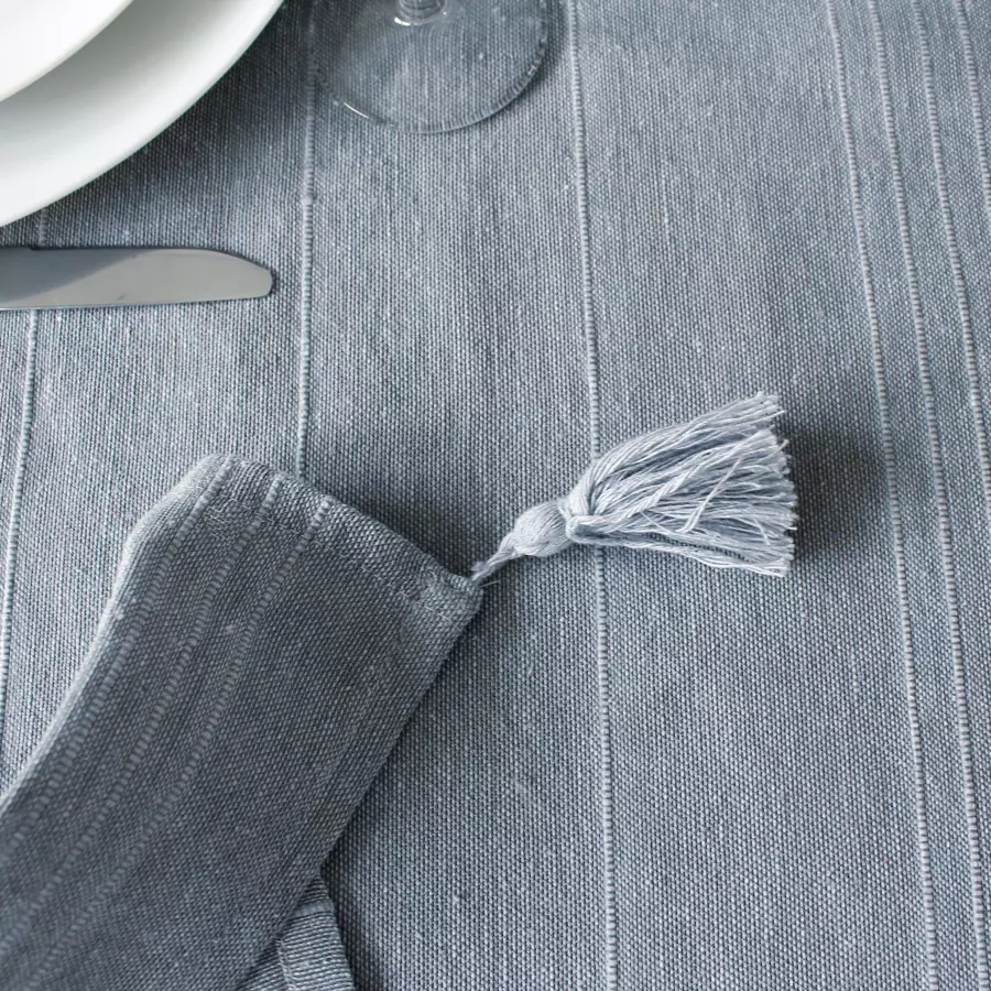 Mantel rectangular en algodón reciclado (L240 cm) Bombay gris 4