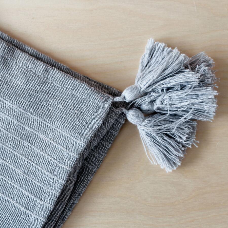 Mantel rectangular en algodón reciclado (L240 cm) Bombay gris 5