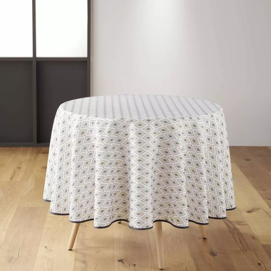 Mantel redondo anti manchas (180 cm) Oroicia Blanco 4