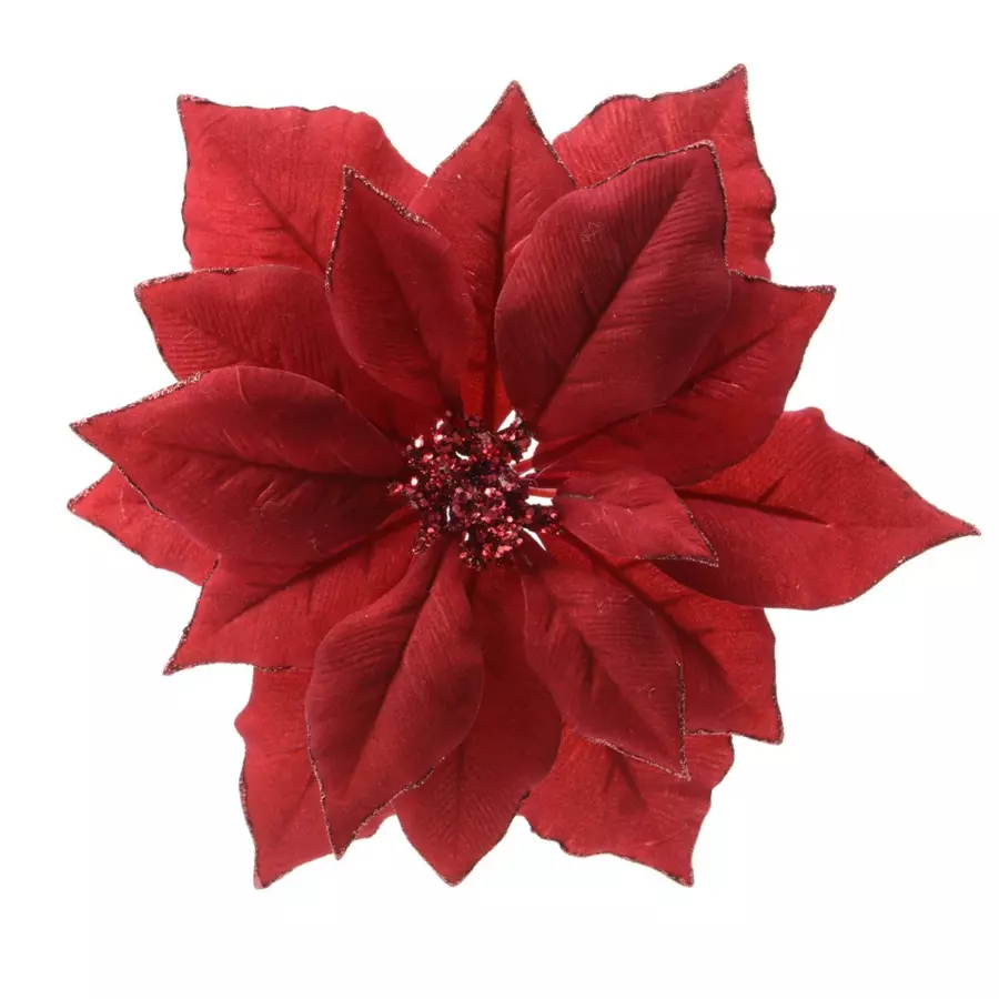 Decoratieve bloem met clip Bella rood 4