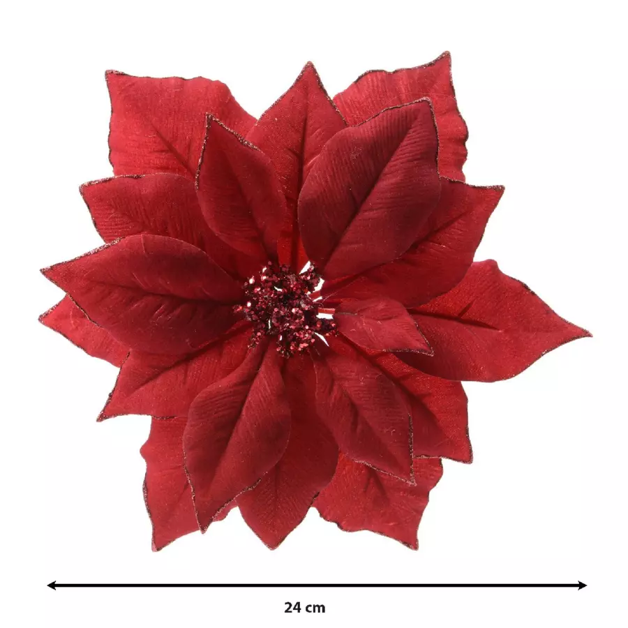 Decoratieve bloem met clip Bella rood 5