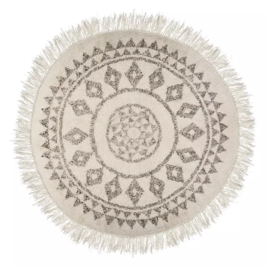 Tappeto cotone (Ø120 cm) Etnik Nero e bianco 4