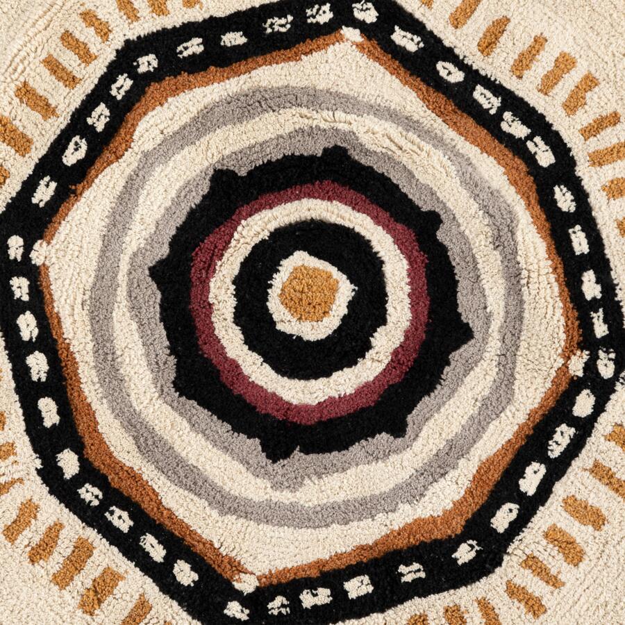 Runder Baumwollteppich (120 cm) Tribal Mehrfarbig 4
