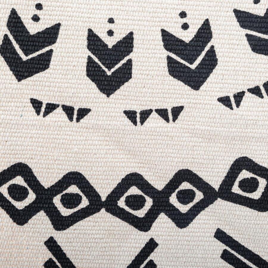Katoenen tapijt (D120 cm) Nomade - zwart en wit 4