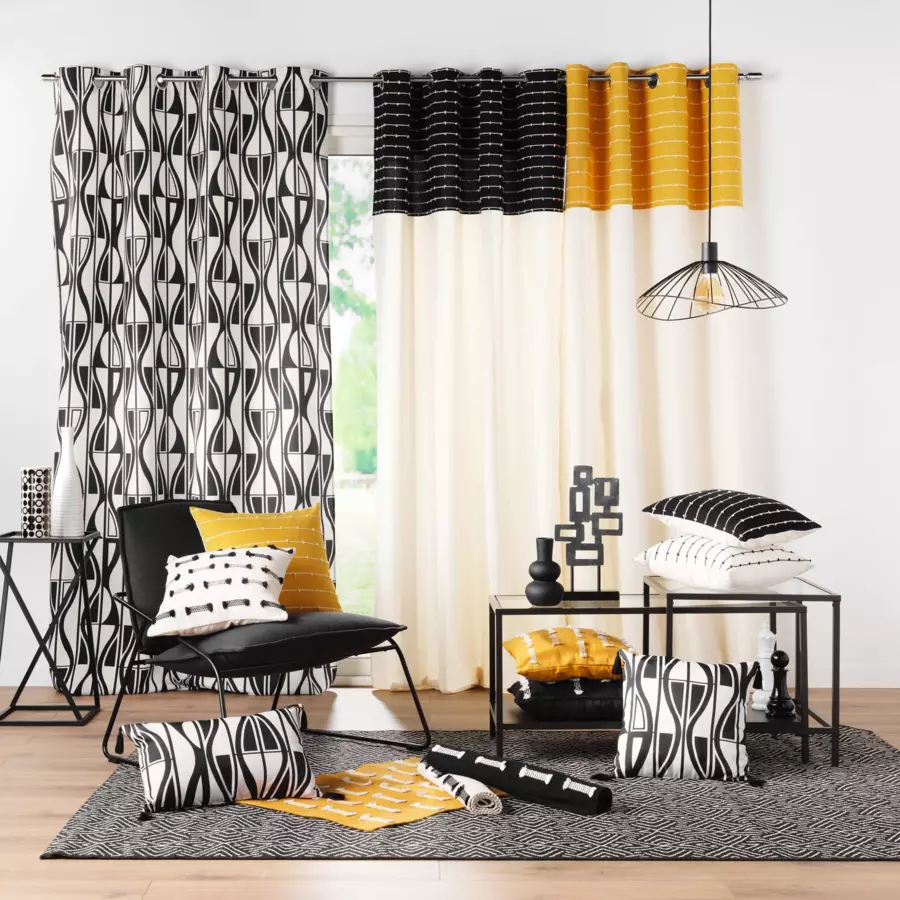 Tapis coton (80 cm) Juline Noir