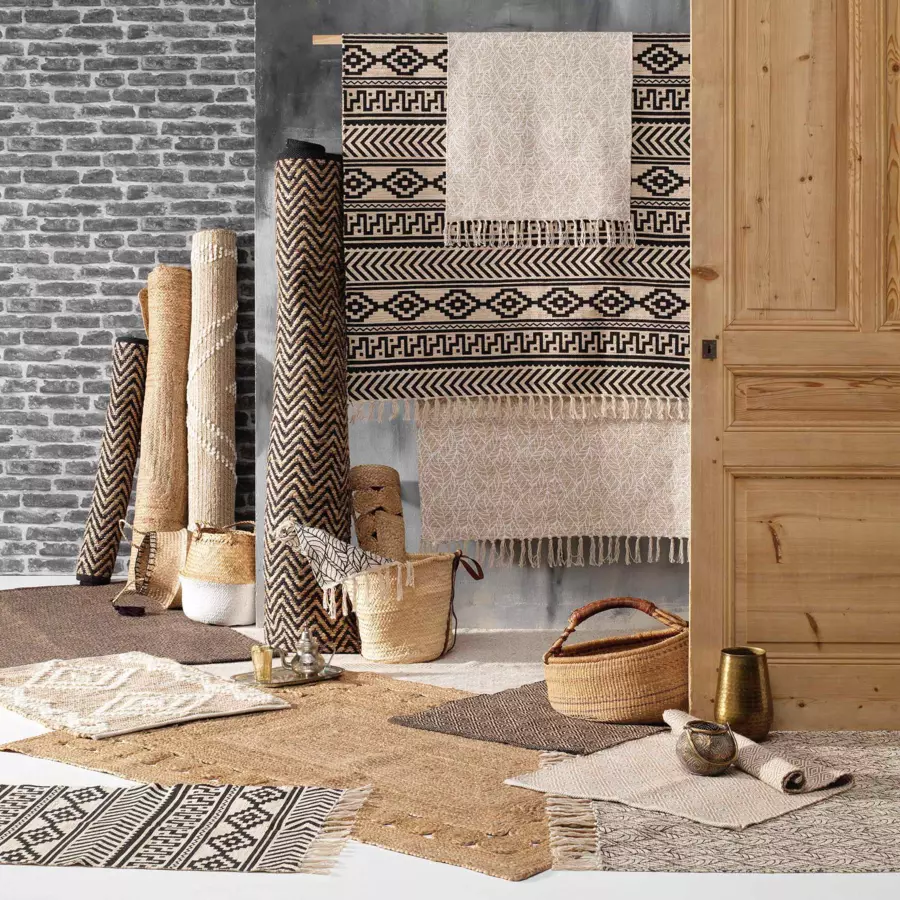 Vloerkleed (90 cm) Zigzag Zwart 4