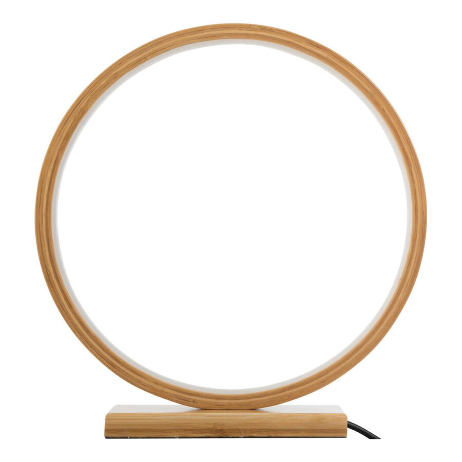 Tafellamp LED Rond Hout 4