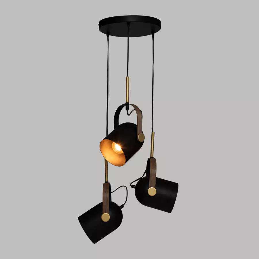 Set van 3 hanglampen Bil Zwart 5
