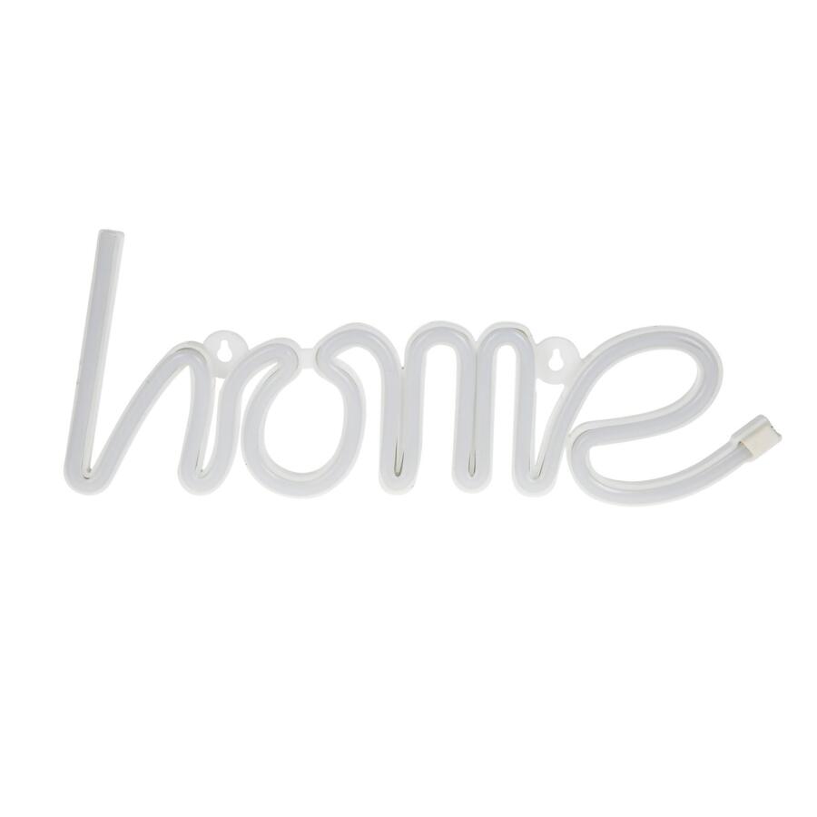 Insegna neon LED Home Bianco a pile 4