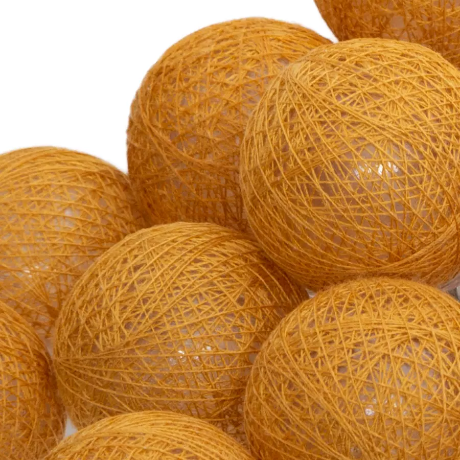 Lichtsnoer Loula Mosterdgeel 16 ballen 4