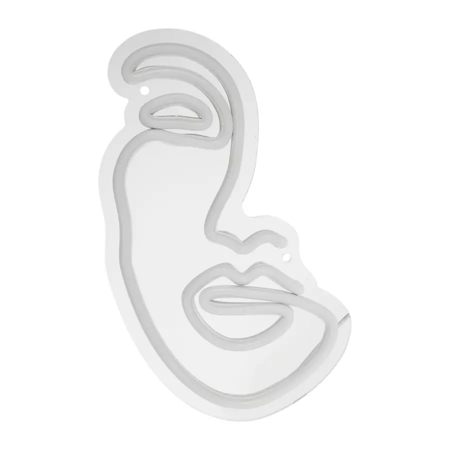 Enseigne lumineuse néon Visage Blanc USB 4