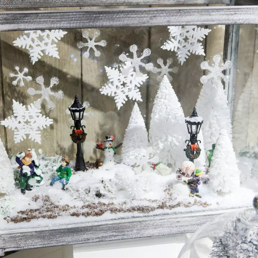 9er Set Tannen Weiß für Weihnachtsdorf 4