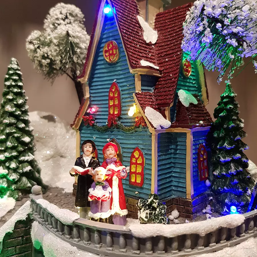 Pueblo de Navidad luminoso y musical Trencito 4