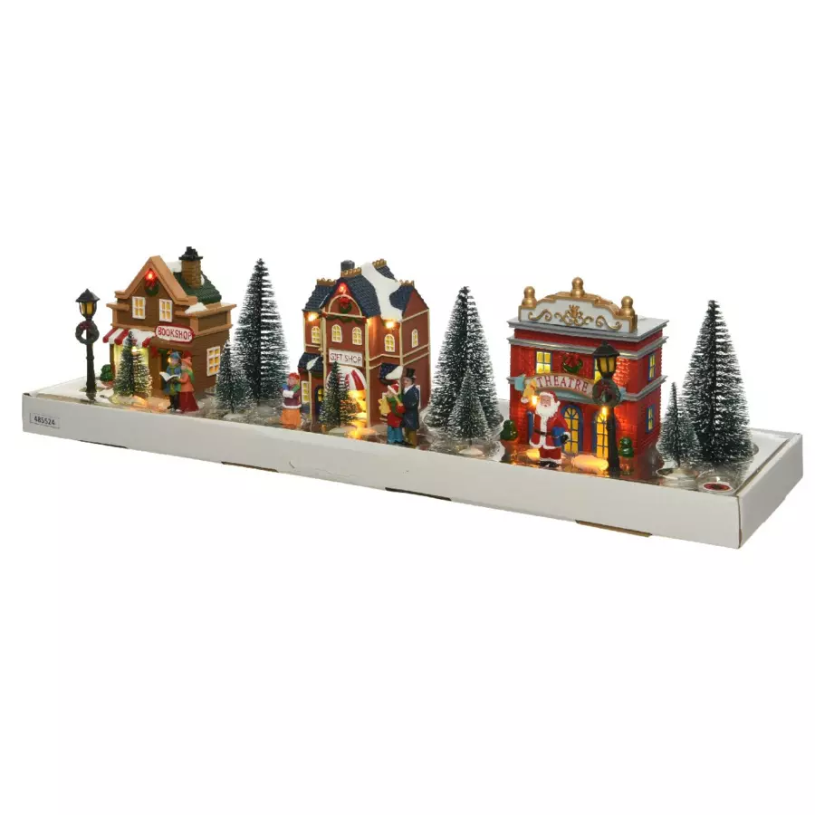 Pueblo de Navidad luminoso Comercios a pilas 4