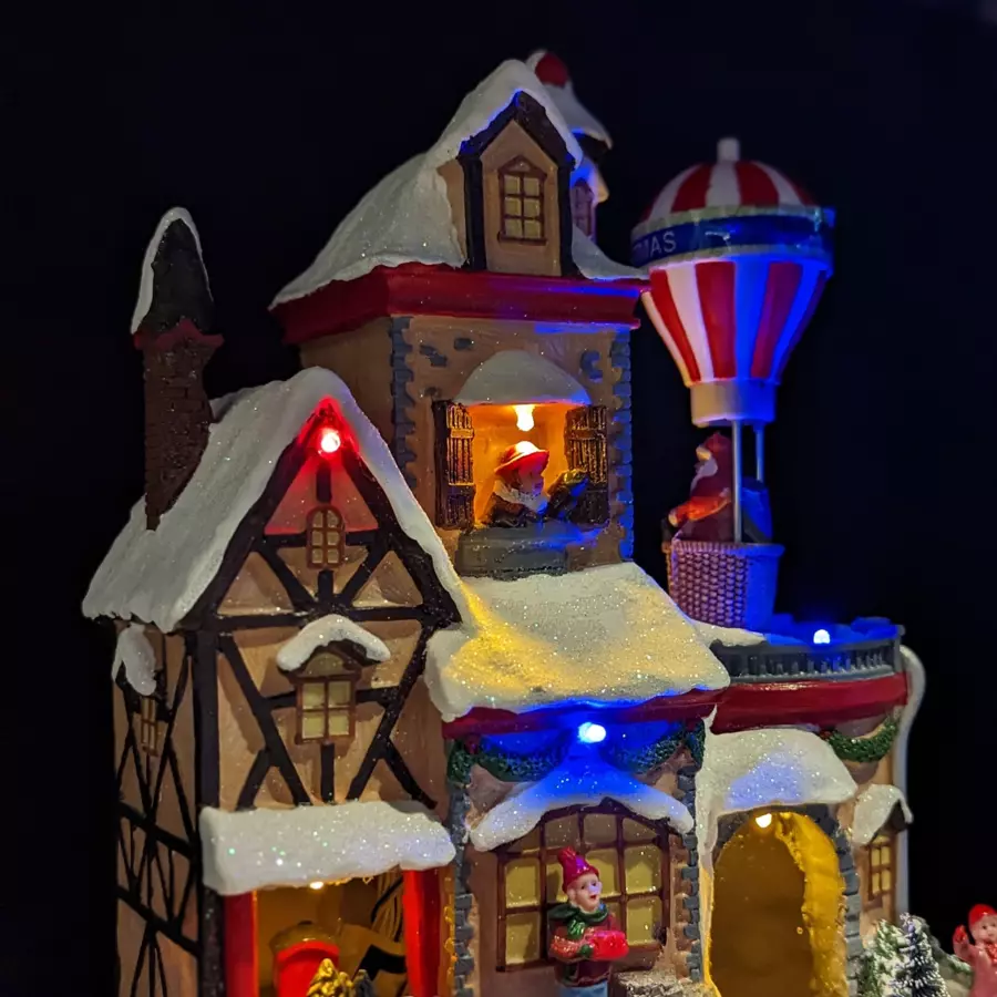 Verlicht kerstdorp à piles Montgolfière 4