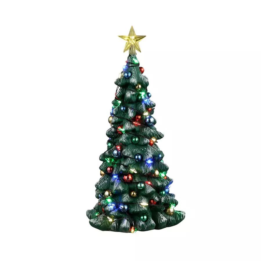 Accesorio Lemax Árbol de Navidad nevado que brilla intensamente 
