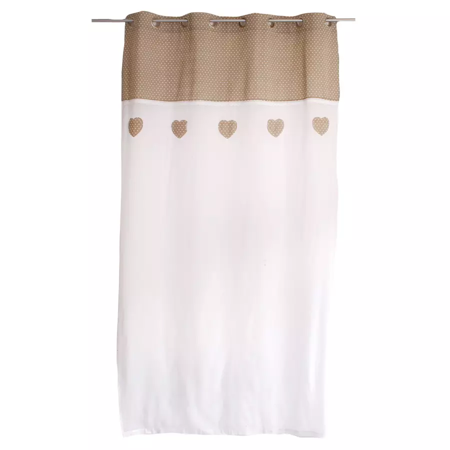 Visillo (140 x Alto 240 cm) Corazón Etamine Topo 4
