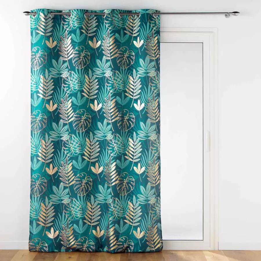 Cortina  semi-opaca(140 x 260 cm) Dorado nella Verde esmeralda 4
