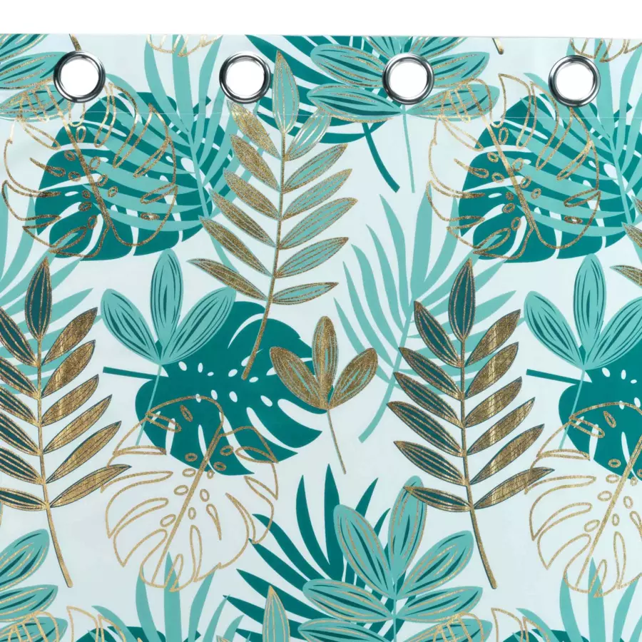Cortina  semi-opaca(140 x 260 cm) Dorado nella Blanco y verde esmeralda 5