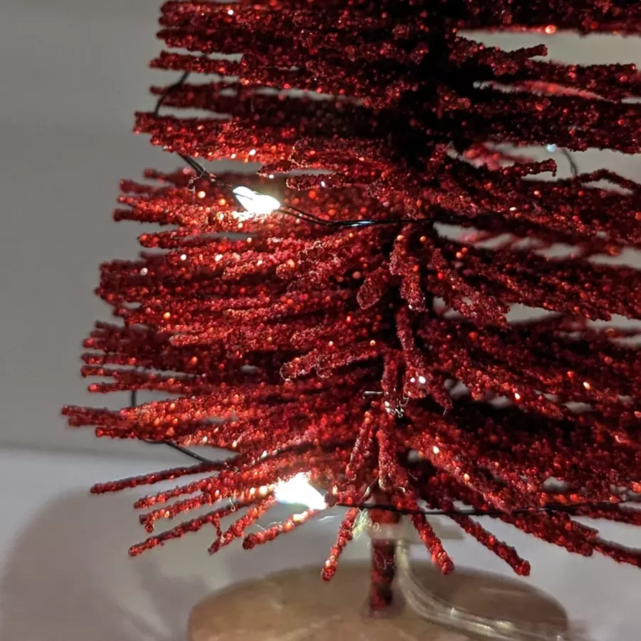 Deko-Tanne beleuchtet  Lidy 20 cm Rot 4