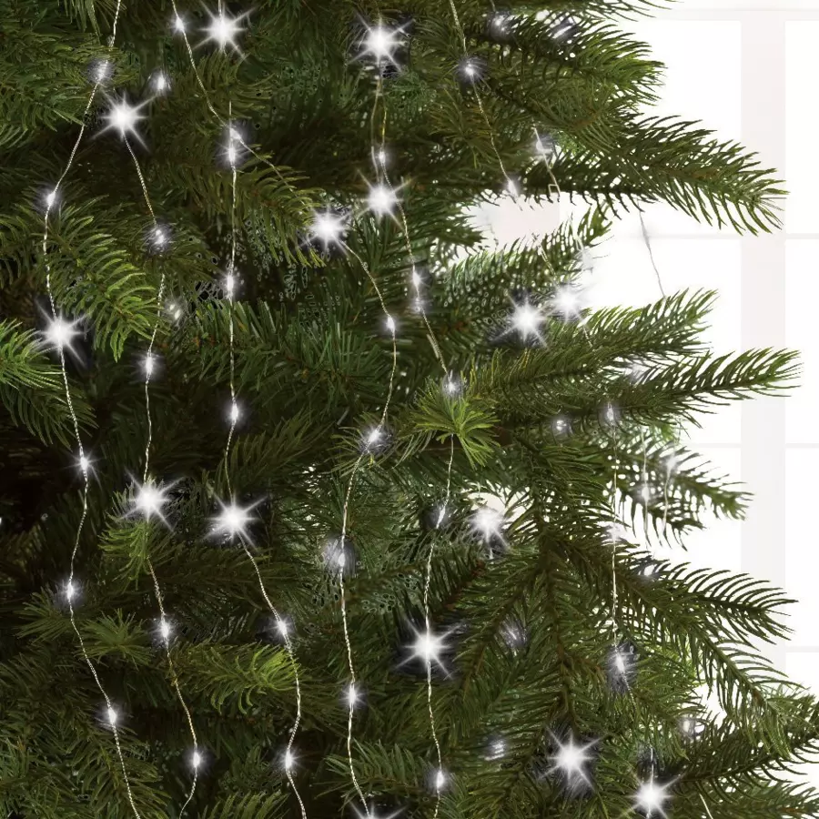Rideau pour sapin Flashing light Micro led H2,10 m Blanc froid 672 LED 4