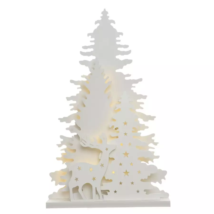 Bosque nórdico luminoso a pilas blanco cálido 4