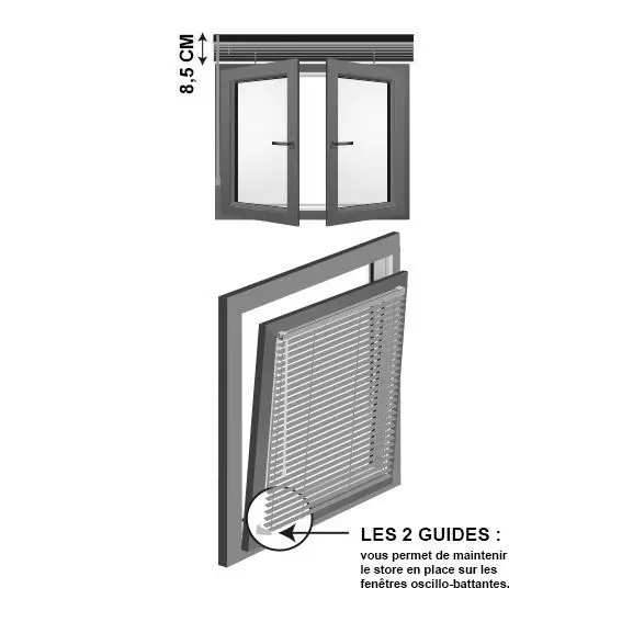 Estor veneciano (90 cm x 180 cm) PVC Gris 5