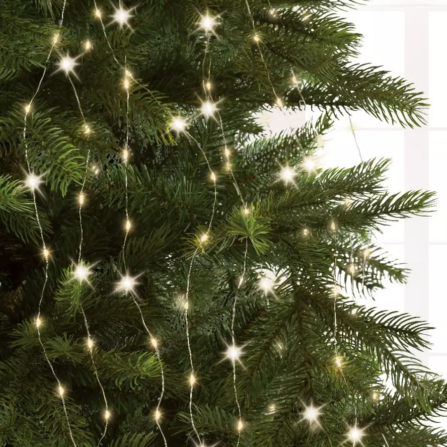 Cortina de luces para árbol Flashing light alto 1,80 cm Blanco cálido 408 LED 4