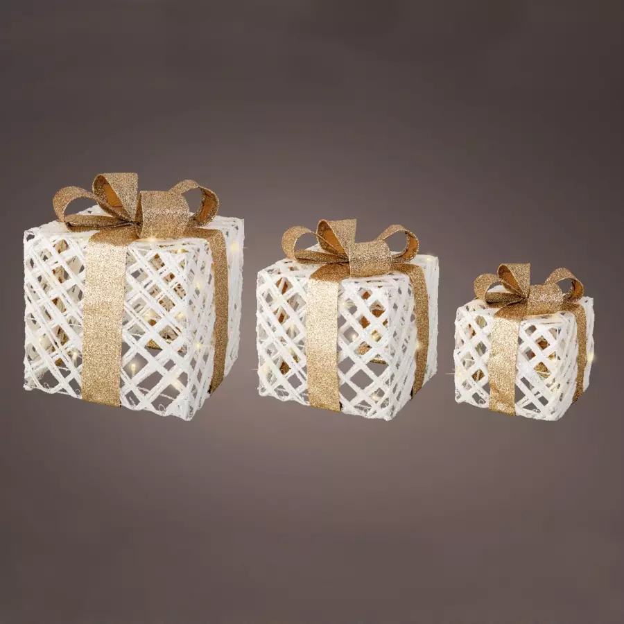 Lote de 3 regalos luminosos Blanco cálido 65 LED 5