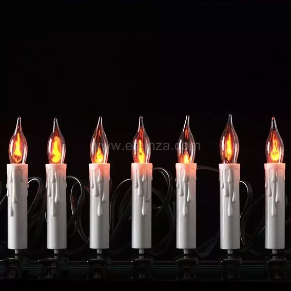 Luces de Navidad en forma de Velas Blanco cálido 15 bombillas 4