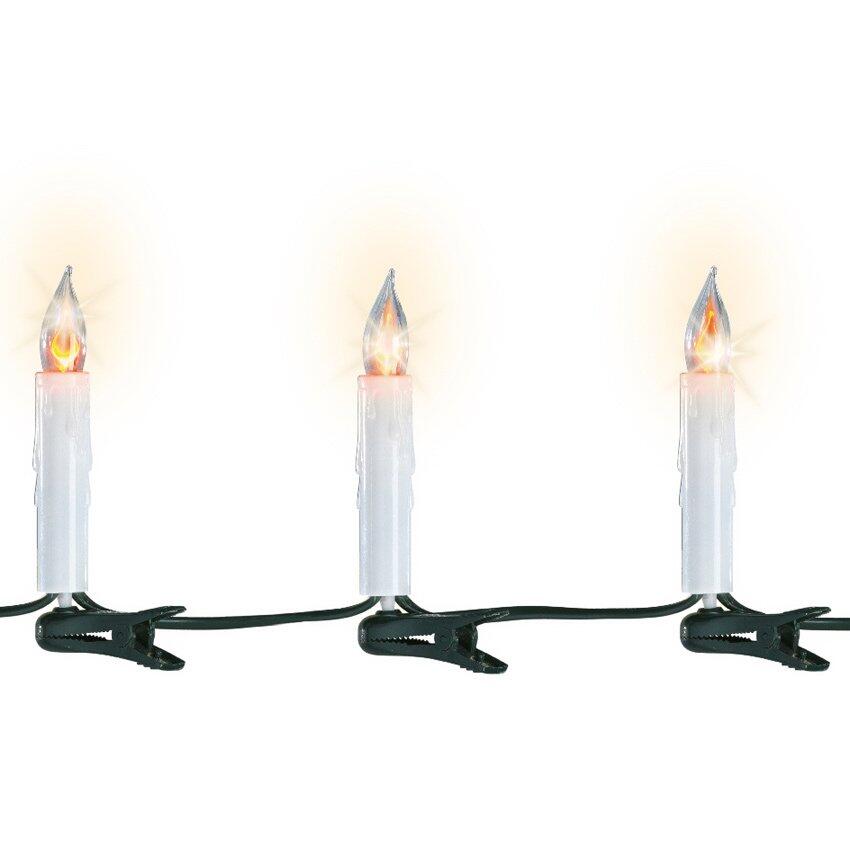 Kerzen Lichterkette  6 m Warmweiß 15 Glühbirnen 5