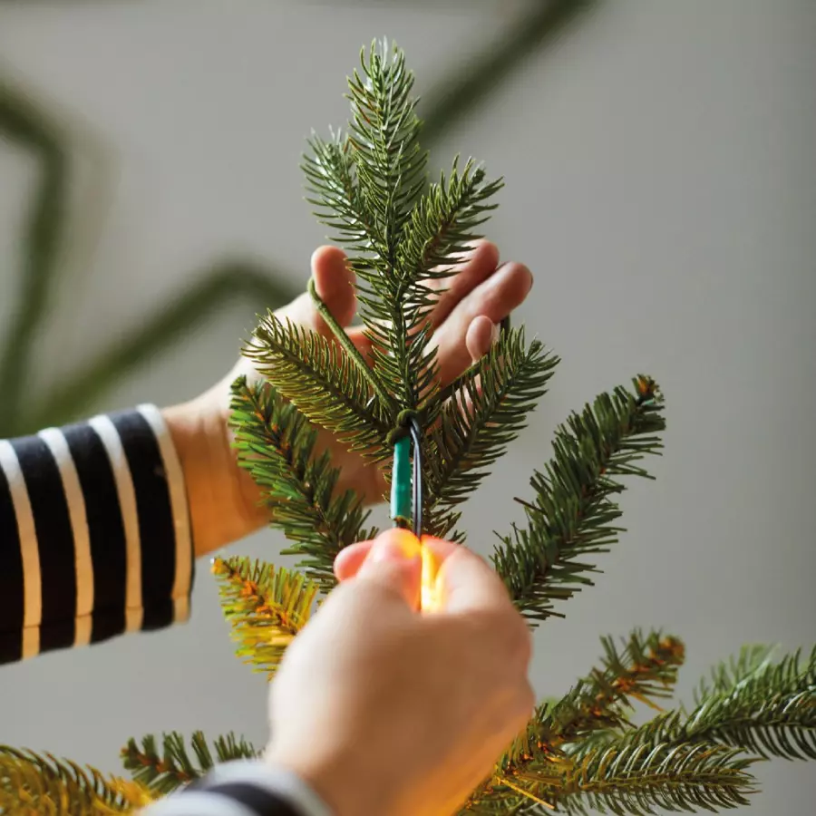 Cortina de luces para árbol Micro led H2,10 m Blanco cálido 672 LED 4