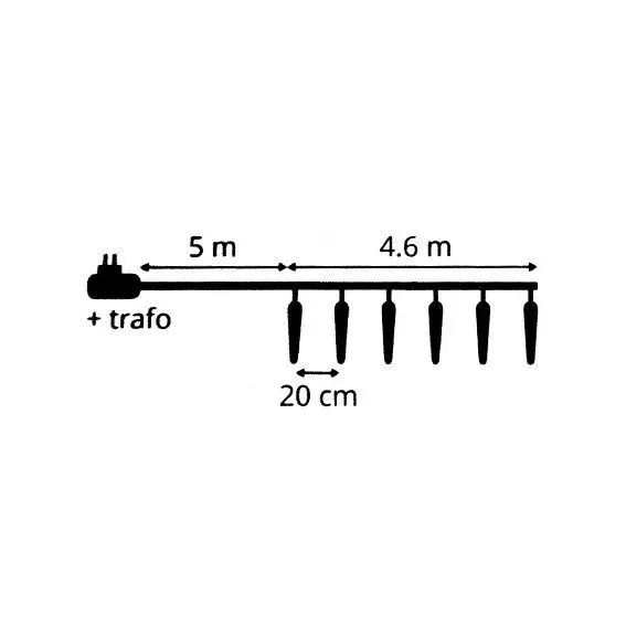 Stalactite lumineuse L4,60 m Petits glaçons Blanc froid 24 LED 4