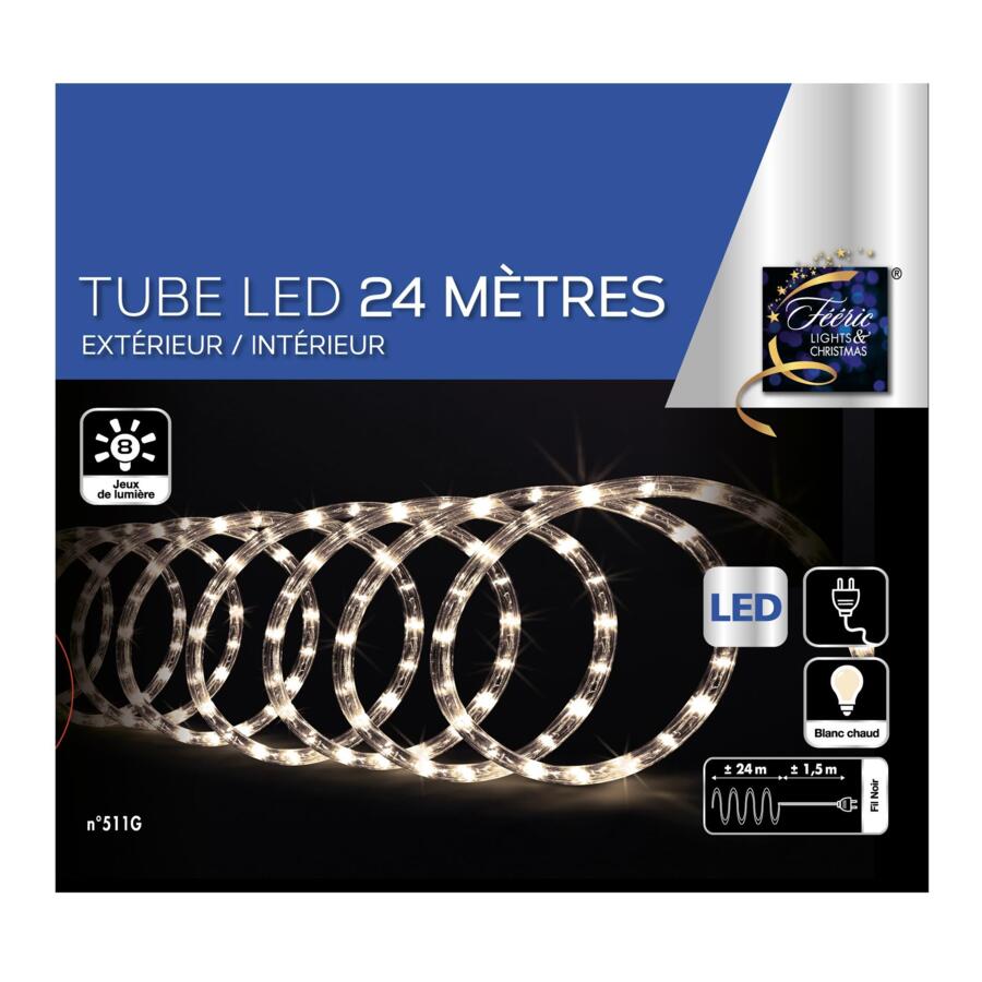 Tubo luminoso 24 m Bianco caldo 432 LED 4