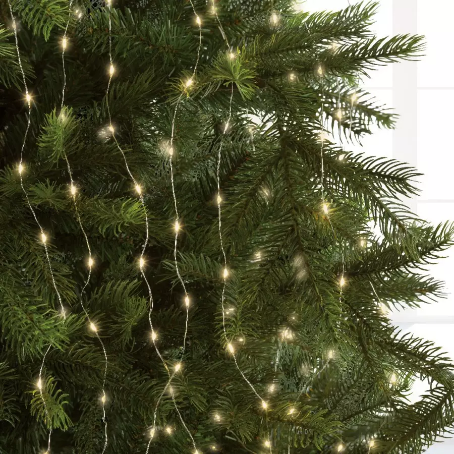 Rideau pour sapin Micro led H2,40 m Blanc chaud 832 LED 4