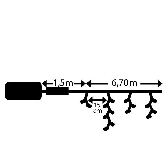 Stalactite lumineuse Durawise à piles L7 m Blanc froid 192 LED 4