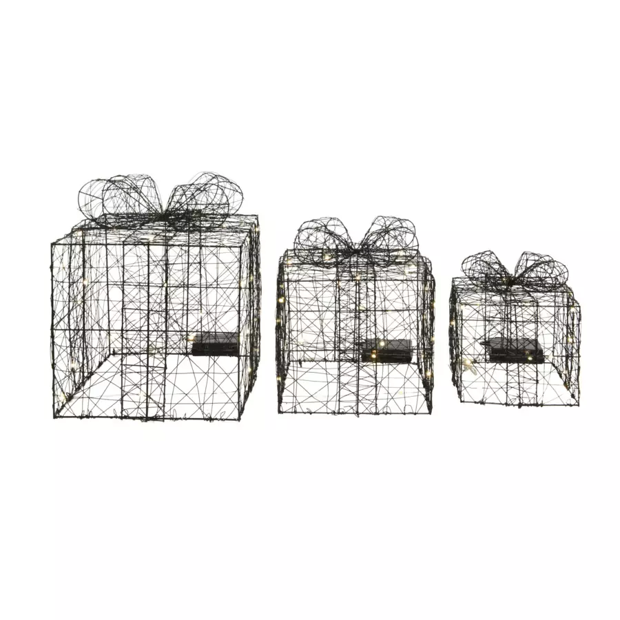 Set van 3 verlichte cadeau's Boites warmwit 5