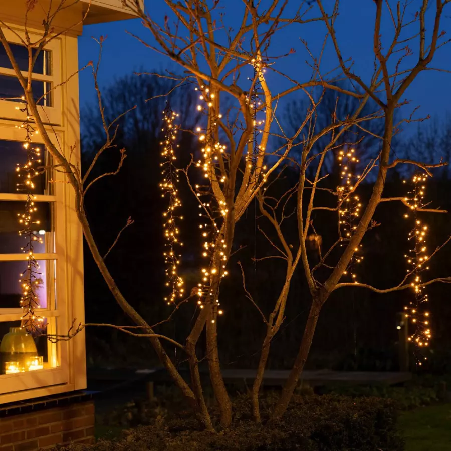 Lichtgordijn waterval glinsterend effect L2 m Warm wit 1080 LED KZ 5
