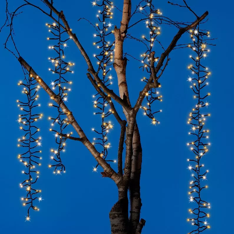 Cascade lumineuse effet scintillant L2 m Blanc très chaud 480 LED CN 5
