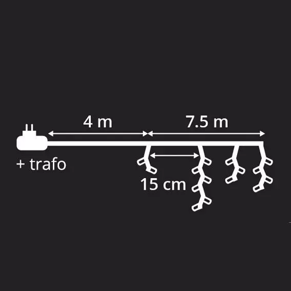 Stalactite lumineuse  L7,50 m Blanc chaud 175 LED CN 4