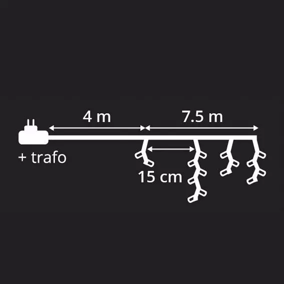 Estalactitas de luces 7,50 m  Multicolor 175 LED CT 5