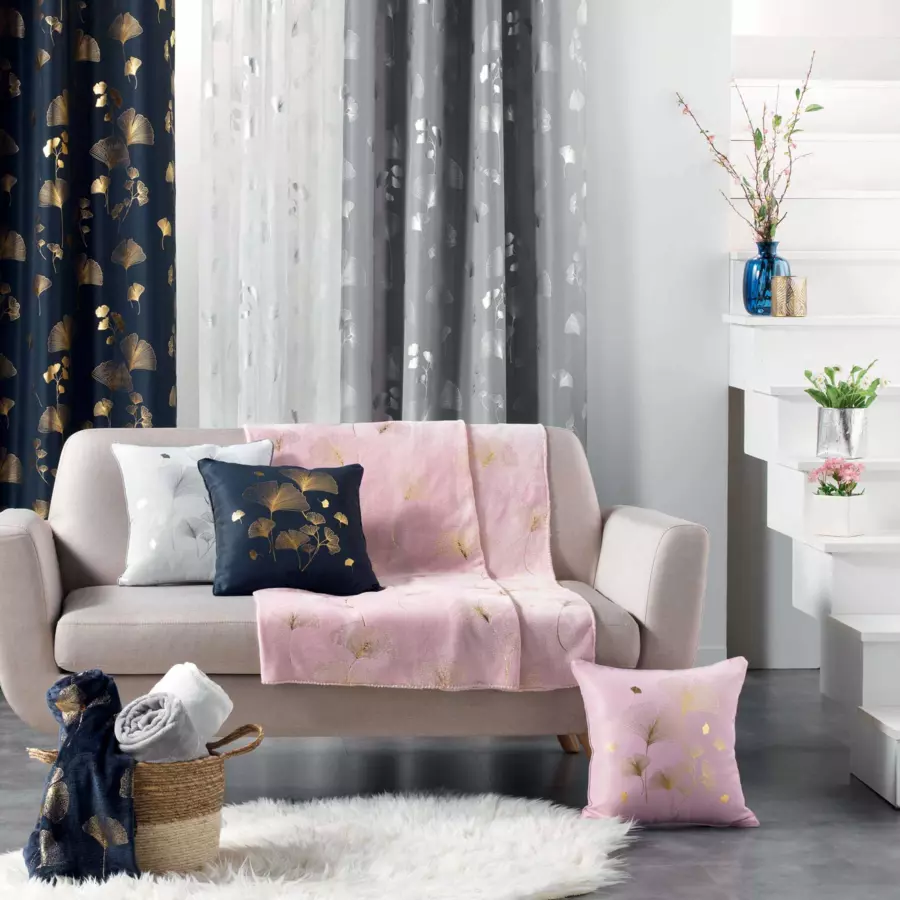 Cortina semi opaca (140 x 260 cm) Bloomy Blanco 5
