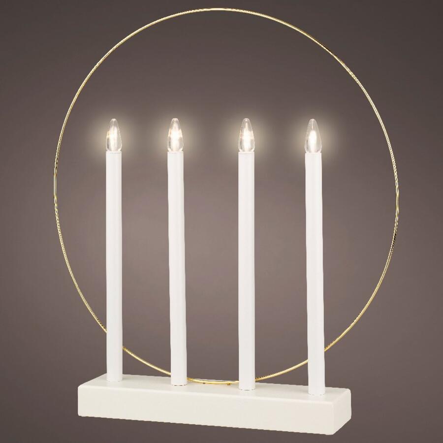 candeliere cerchio a pile con luci Bianco caldo 4 LED 4