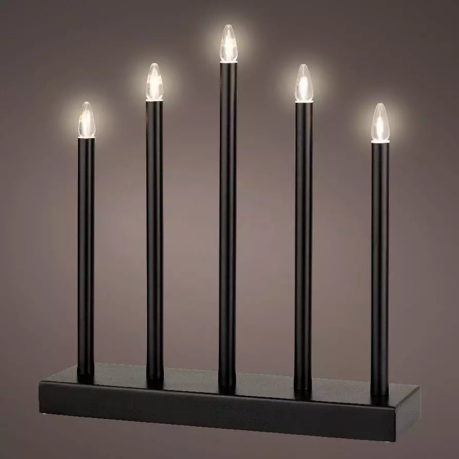 Bougeoir à piles  lumineux Blanc chaud 5 LED 4